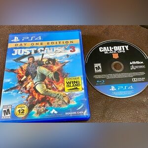 PS4 Just Cause 3 Day One Edition and Call of Duty Black Ops 4